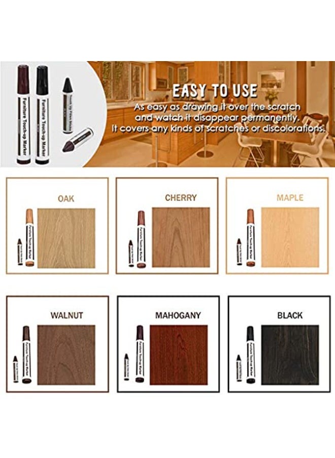 Fasola Furniture Repair Kit, 21 Pcs Wood Markers, Professional Scratch Repair Set for Cabinet and Table, Touch Up Pens and Wood Filler Sticks for Home Restoration, Effective Furniture Scratch Remover for DIY Maintenance (Brown) - Image 3